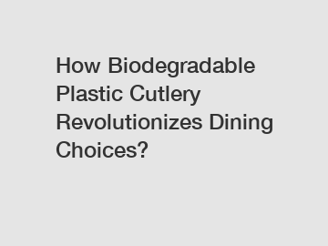 How Biodegradable Plastic Cutlery Revolutionizes Dining Choices?