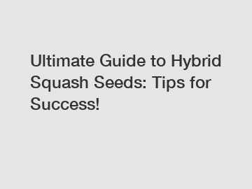Ultimate Guide to Hybrid Squash Seeds: Tips for Success!
