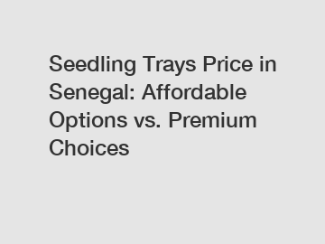 Seedling Trays Price in Senegal: Affordable Options vs. Premium Choices