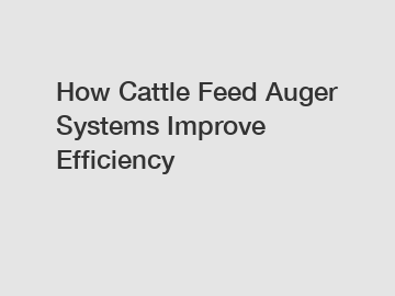 How Cattle Feed Auger Systems Improve Efficiency