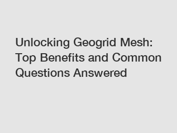 Unlocking Geogrid Mesh: Top Benefits and Common Questions Answered