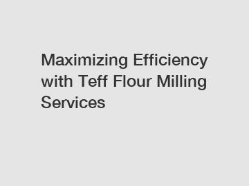 Maximizing Efficiency with Teff Flour Milling Services