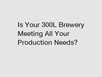 Is Your 300L Brewery Meeting All Your Production Needs?