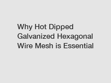 Why Hot Dipped Galvanized Hexagonal Wire Mesh is Essential