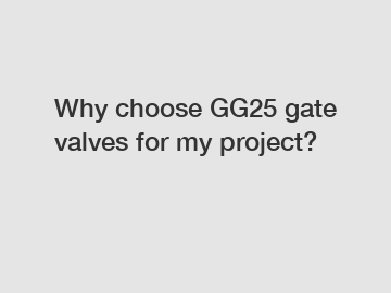 Why choose GG25 gate valves for my project?