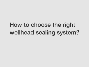 How to choose the right wellhead sealing system?