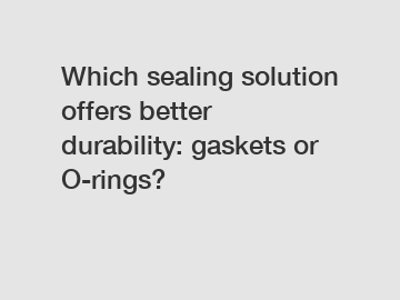 Which sealing solution offers better durability: gaskets or O-rings?