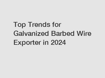 Top Trends for Galvanized Barbed Wire Exporter in 2024