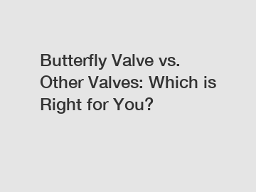 Butterfly Valve vs. Other Valves: Which is Right for You?