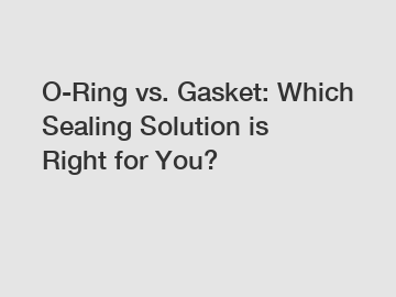 O-Ring vs. Gasket: Which Sealing Solution is Right for You? O-Ring vs. Gasket: Which Sealing Solution is Right for You?