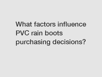 What factors influence PVC rain boots purchasing decisions?