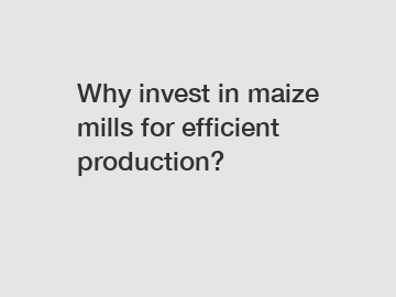 Why invest in maize mills for efficient production?
