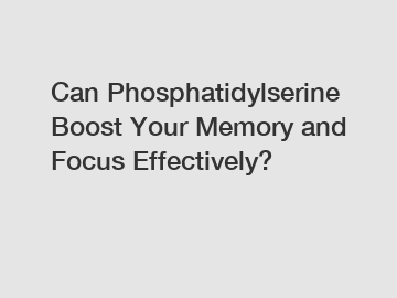 Can Phosphatidylserine Boost Your Memory and Focus Effectively?