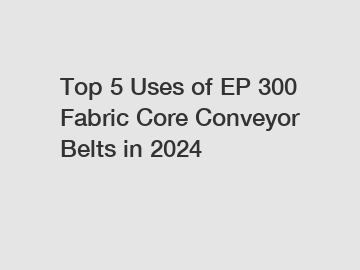 Top 5 Uses of EP 300 Fabric Core Conveyor Belts in 2024