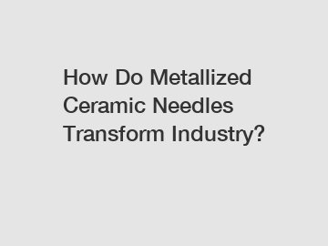 How Do Metallized Ceramic Needles Transform Industry?