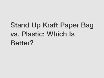 Stand Up Kraft Paper Bag vs. Plastic: Which Is Better?