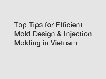 Top Tips for Efficient Mold Design & Injection Molding in Vietnam