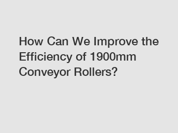 How Can We Improve the Efficiency of 1900mm Conveyor Rollers?