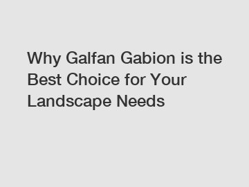 Why Galfan Gabion is the Best Choice for Your Landscape Needs Why Galfan Gabion is the Best Choice for Your Landscape Needs