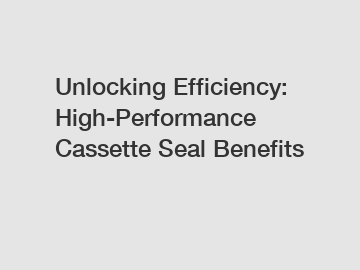 Unlocking Efficiency: High-Performance Cassette Seal Benefits