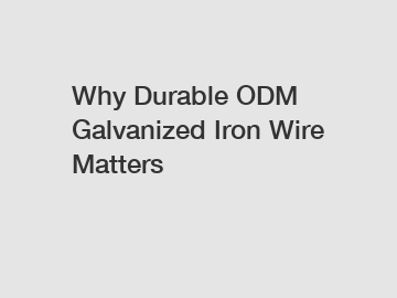 Why Durable ODM Galvanized Iron Wire Matters