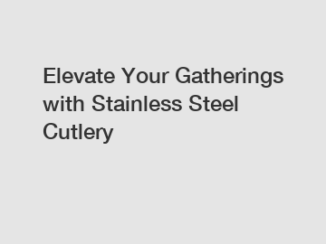 Elevate Your Gatherings with Stainless Steel Cutlery