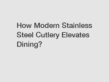 How Modern Stainless Steel Cutlery Elevates Dining?