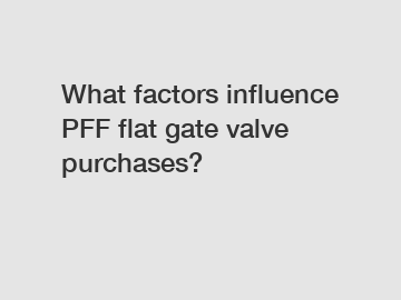 What factors influence PFF flat gate valve purchases?