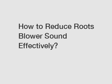How to Reduce Roots Blower Sound Effectively?