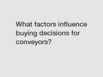 What factors influence buying decisions for conveyors?