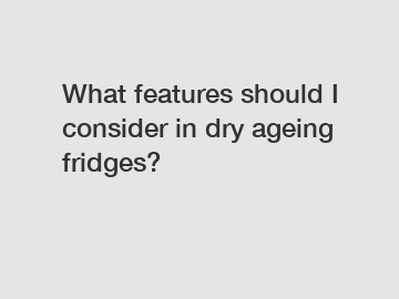 What features should I consider in dry ageing fridges?