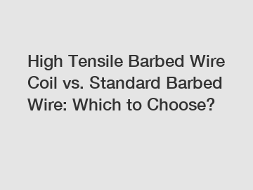 High Tensile Barbed Wire Coil vs. Standard Barbed Wire: Which to Choose?