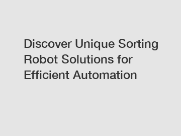 Discover Unique Sorting Robot Solutions for Efficient Automation