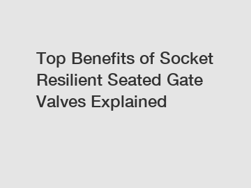 Top Benefits of Socket Resilient Seated Gate Valves Explained