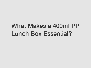 What Makes a 400ml PP Lunch Box Essential?