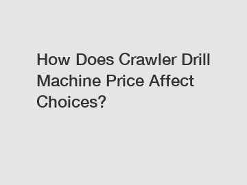 How Does Crawler Drill Machine Price Affect Choices?