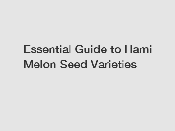 Essential Guide to Hami Melon Seed Varieties
