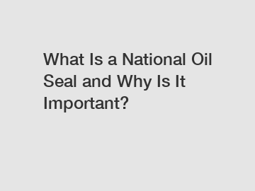 What Is a National Oil Seal and Why Is It Important?