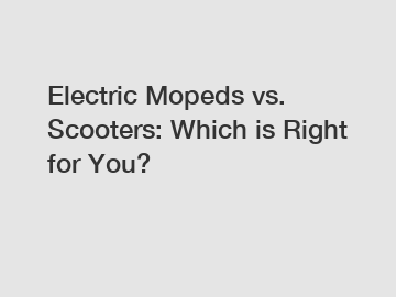 Electric Mopeds vs. Scooters: Which is Right for You?