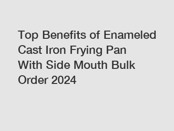 Top Benefits of Enameled Cast Iron Frying Pan With Side Mouth Bulk Order 2024