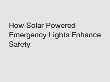 How Solar Powered Emergency Lights Enhance Safety