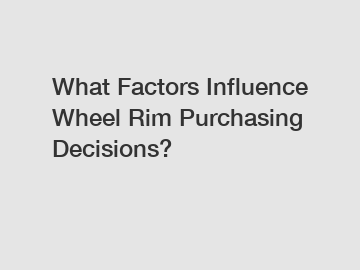 What Factors Influence Wheel Rim Purchasing Decisions?