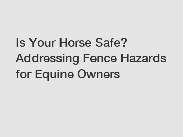 Is Your Horse Safe? Addressing Fence Hazards for Equine Owners