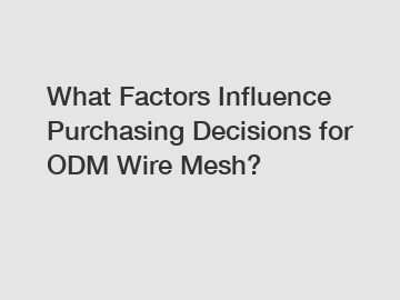 What Factors Influence Purchasing Decisions for ODM Wire Mesh?