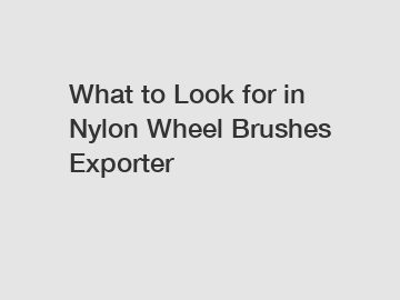 What to Look for in Nylon Wheel Brushes Exporter What to Look for in Nylon Wheel Brushes Exporter