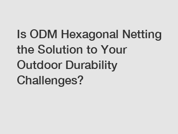 Is ODM Hexagonal Netting the Solution to Your Outdoor Durability Challenges?