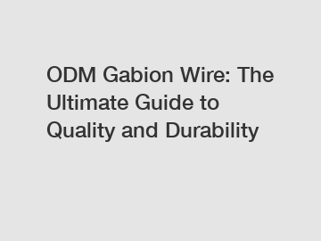 ODM Gabion Wire: The Ultimate Guide to Quality and Durability ODM Gabion Wire: The Ultimate Guide to Quality and Durability
