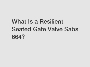 What Is a Resilient Seated Gate Valve Sabs 664?