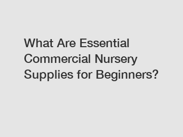 What Are Essential Commercial Nursery Supplies for Beginners?