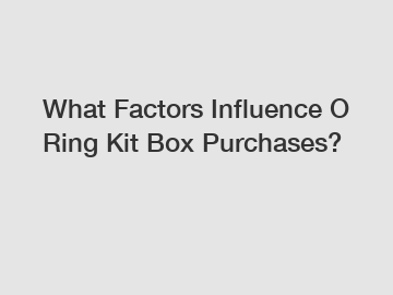 What Factors Influence O Ring Kit Box Purchases?